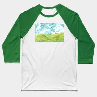 Summer landscape, nature. Encaustic wax art. Painting drawing Baseball T-Shirt